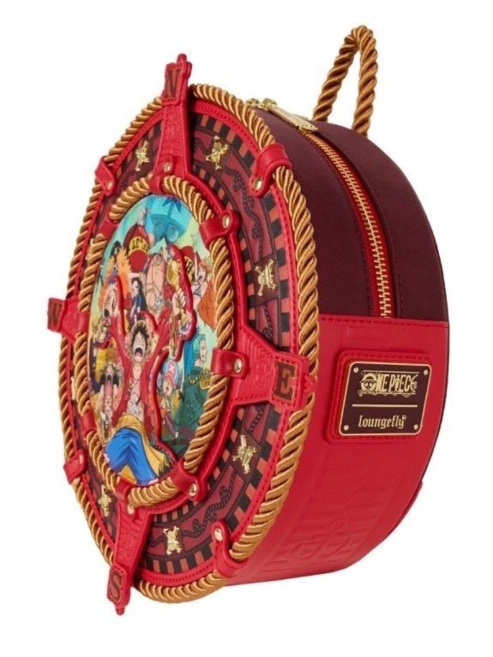 Loungefly One Piece Compass Rope Mini Backpack Pirates Jolly Roger NWT Anime - Picture 2 of 4